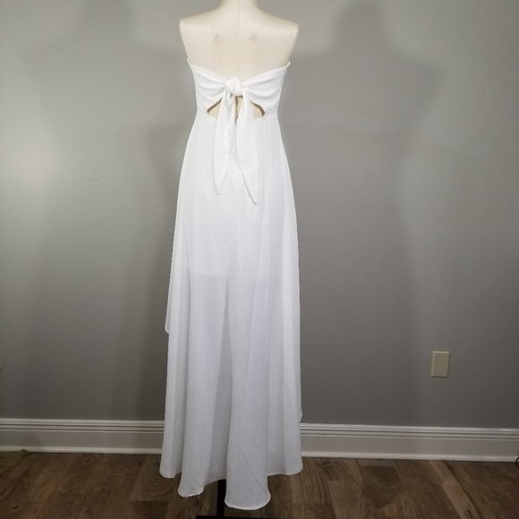 She + Sky Strapless High Low Dress White Size S Small Womans Prom Dance Party - Picture 8 of 15